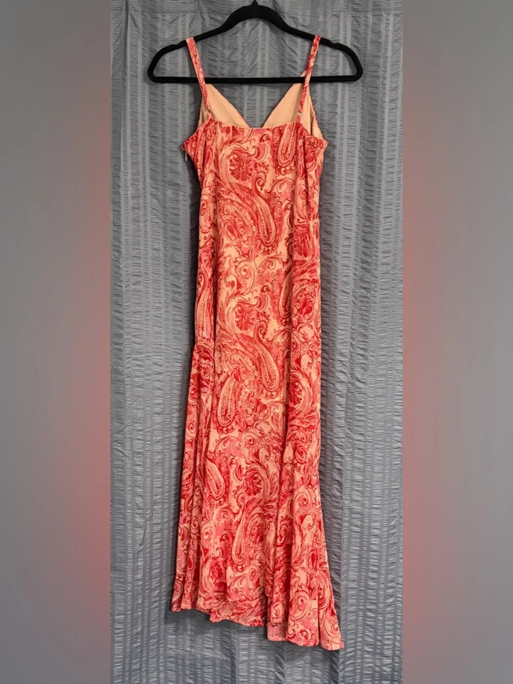 Dress Forum Los Angeles Coral Pink Paisley Maxi Dress Small - Picture 6 of 11